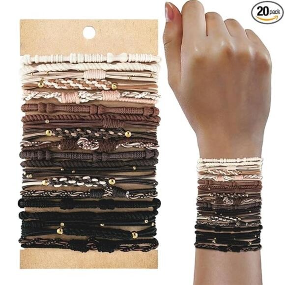 Boho hair ties set 20pcs ponytail holders no damage elastic hair bands for women - Picture 8 of 8